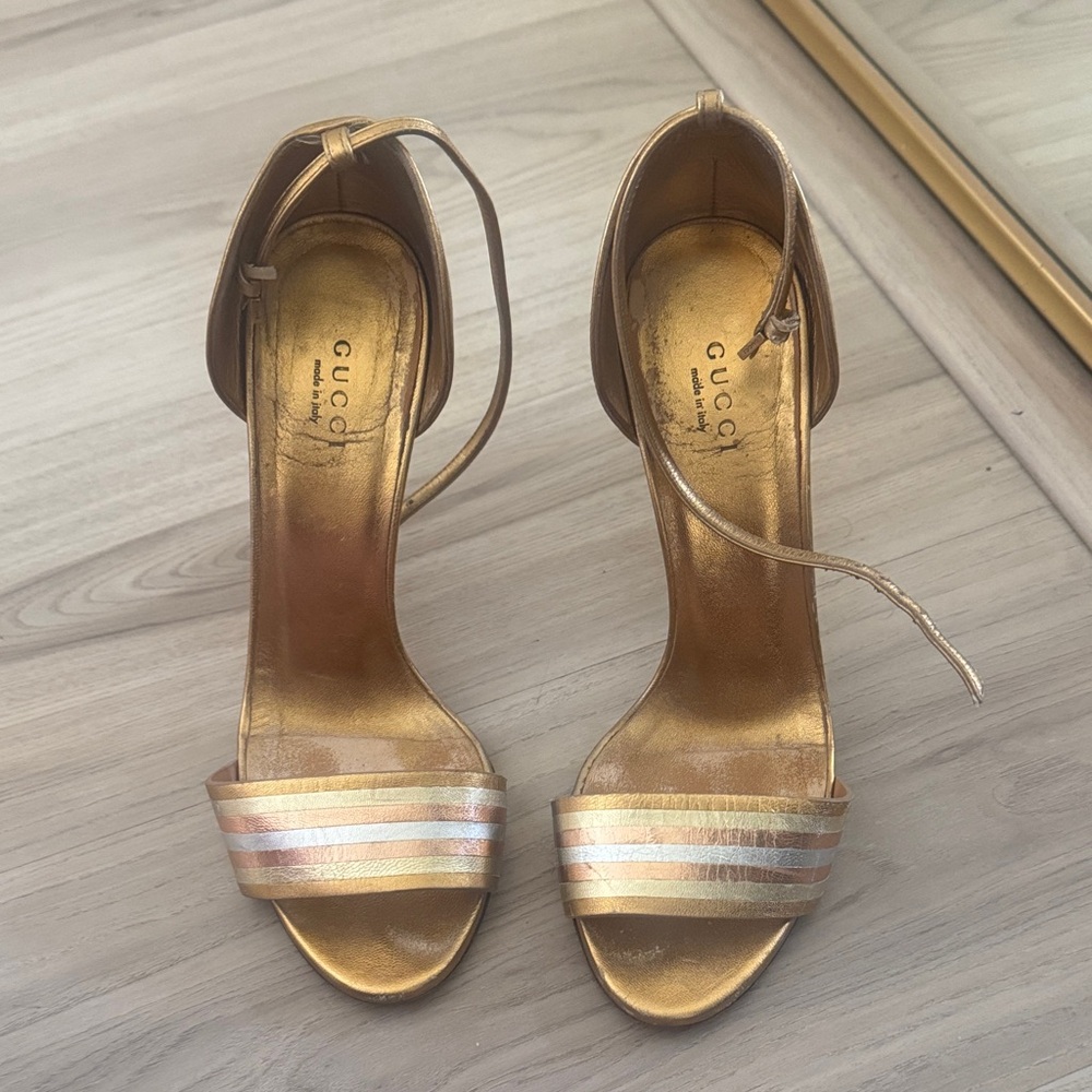 Gucci Metallic Gold Women's Heels